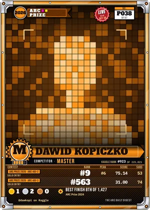 Dawid Kopiczko, kaggle master card P038